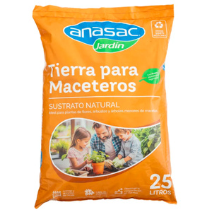Tierra para maceteros 25 litros