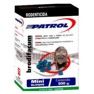 Rodenticida PATROL Mini bloque 500 gr.